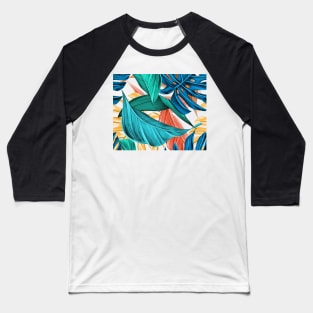 Colorful tropical leaves Baseball T-Shirt